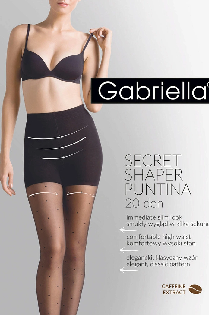 Утягивающие колготки в мелкий горошек Puntina 20 den